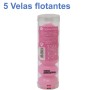 5 Velas Flotantes Rosas 28g