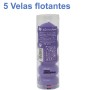 5 Velas Flotantes Violetas 28g