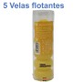 5 Velas Flotantes Amarillas 28g