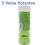 5 Velas Flotantes Verdes 28g