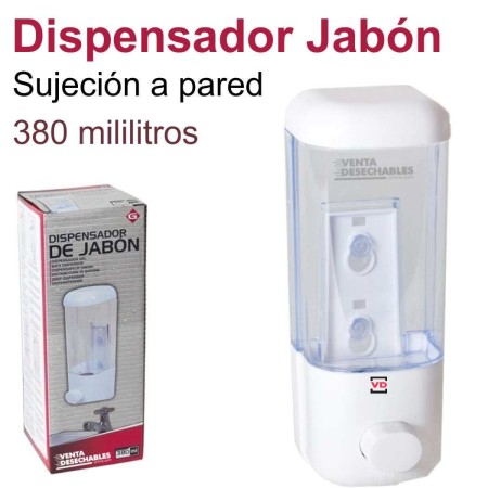 Dispensador Jabón Pared - 380ml - Blanco