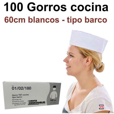 Gorros Cocina Recoge Pelo Tipo Barco