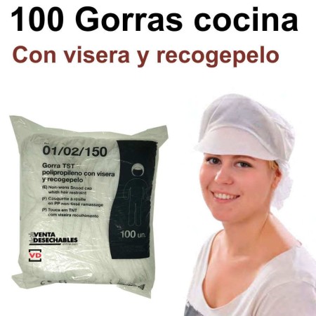 Gorras Cocina Con Visera y Recogepelo