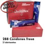 2 Cajas Unilatex Fresa  y  2 lubricantes Unilatex