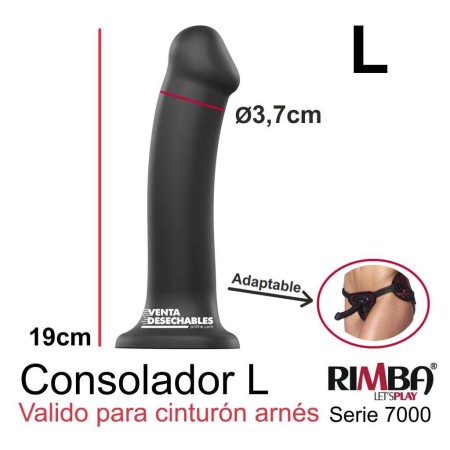 Consolador L 19 x 3,7cm - Negro - L - Rimba