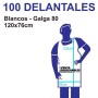 100 Delantales Desechables Blancos 120cm