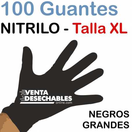 Caja 100 guantes de nitrilo negros talla M