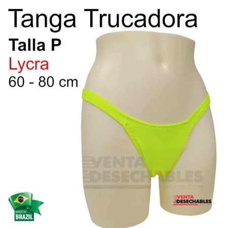 Tanga Trucadora Lycra Amarillo Fosforito Talla P - Ivete