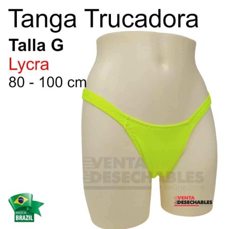 Tanga Trucadora Lycra Amarillo Fosforito Talla G - Ivete