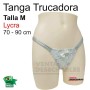 Tanga Trucadora Lycra Plata Brocado Talla M - Ivete