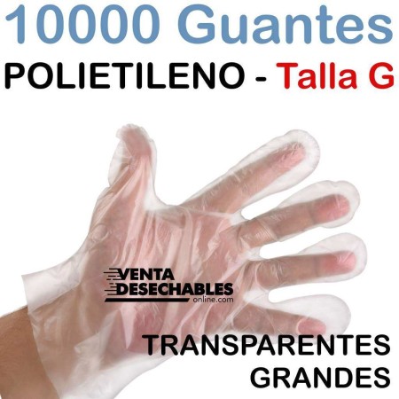 Guantes Polietileno Talla Grande - Sin polvo