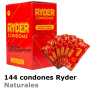 Condones Ryder con látex natural en caja de 144 preservativos