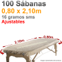 Sábana de camilla ajustable de 80×210 (100 uds)