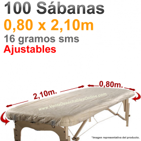 Sábana de camilla ajustable de 80×210 (100 uds)