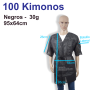 100 Batas Kimonos Desechables Negros 30g