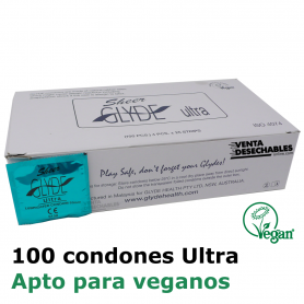 100 Preservativos Glyde Ultra 180x53 Natural