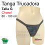 Tanga Trucadora En Charol En Color Negro Talla Grande