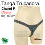 Tanga Trucadora Charol Negro Talla  P - Ivete