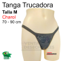 TANGA TRUCADORA NEGRA CHAROL FRONTAL