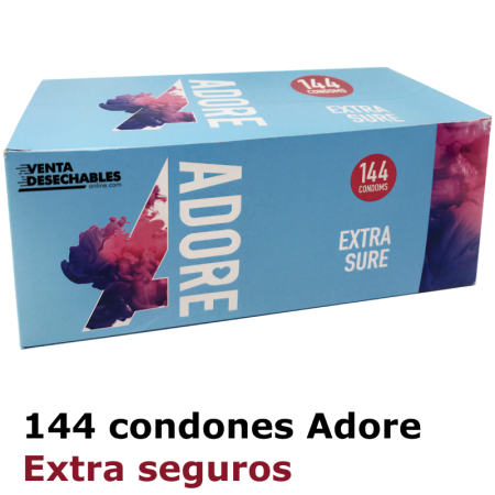 144 Condones extra seguros Adore
