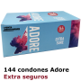 144 Condones extra seguros Adore