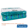 Pasante  tropical. Bolsa con Preservativos de 3 sabores tropicales