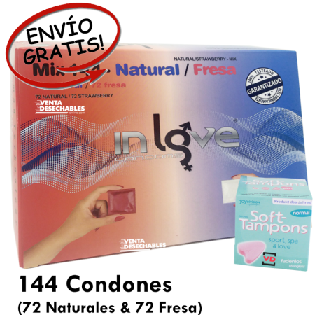 Oferta esponjas menstruación y caja de preservativos