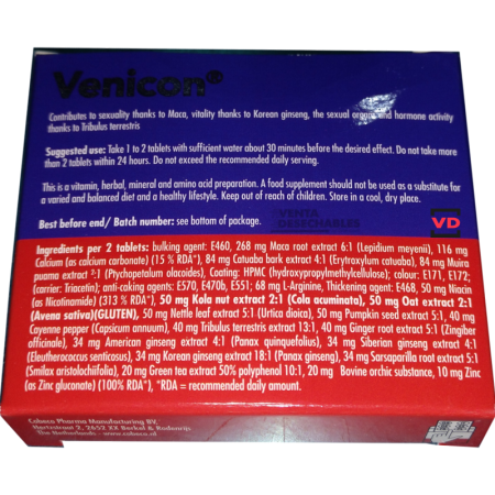 Venicon Cobeco Pharma - Complément Pour Hommes - 4 Comprimés - Neuf - Fabriqué En Allemagne