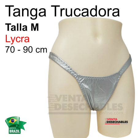 Tanga Trucadora Lycra plata Talla M - Ivete