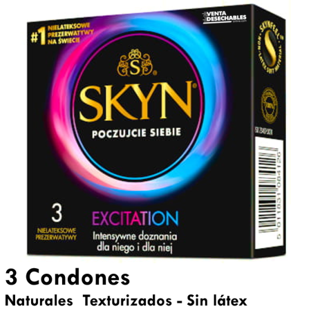 3 Preservativos Skyn Excitación Expendedoras