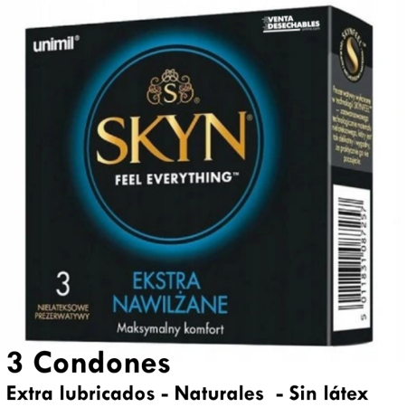 3 Preservativos Skyn extra lubricados Expendedoras