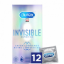 12 Preservativos Durex Invisible Super Fino Extra Lubricados