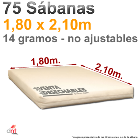 75 Sábanas desechables 180 x 210 14 gramos