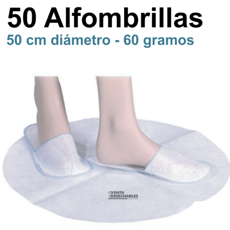 Alfombrillas desechables blancas 50 cm - Medusa