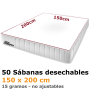 50 Sábanas Desechables 1,50x2,00m. Genéricas