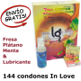 Condones In love Fresa, Plátano, Menta y Lubricante 100ml