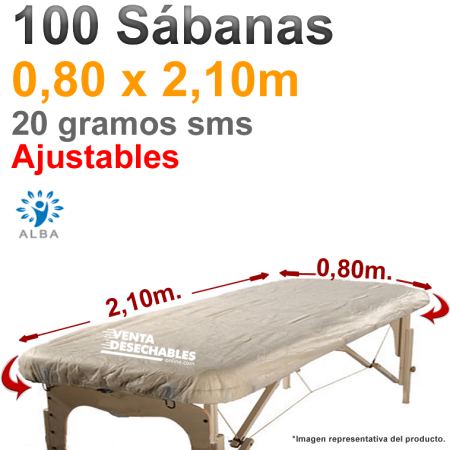 Sábanas Para Camillas De Masaje  80 x 210 Ajustables