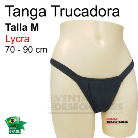 Tanga Brasileña Trucadora Color Negro Talla Mediana