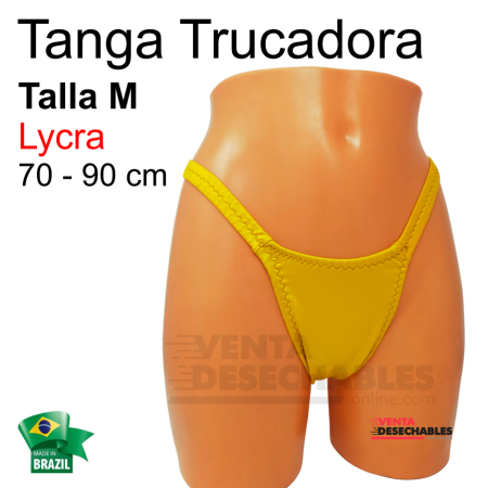 Tanga Trucadora Lycra Amarillo Dorado Talla M - Ivete