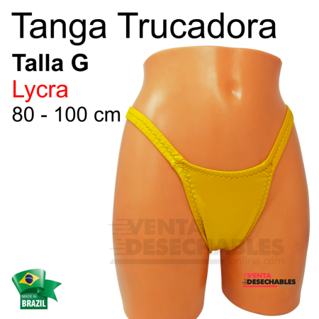 Tanga Trucadora Lycra Amarillo Dorado Talla G - Ivete