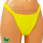 Tanga Trucadora Color En Tela Canalé Amarillo