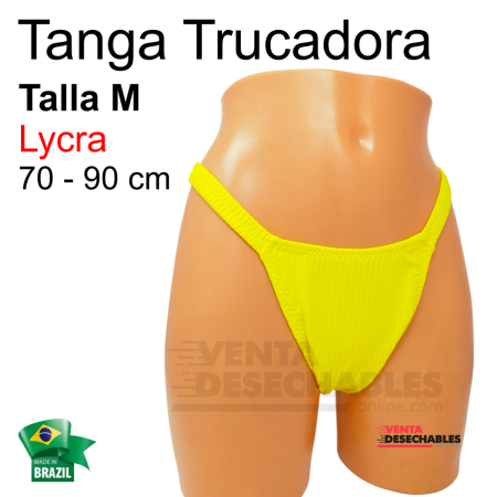 Tanga Trucadora Lycra Amarillo Canalé Talla M - Ivete