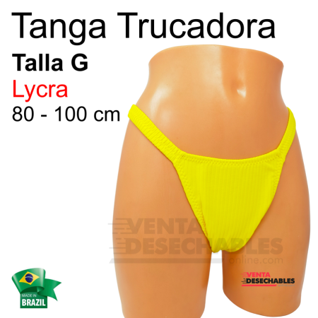 Tanga Trucadora Lycra Amarillo Canalé Talla G - Ivete
