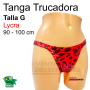 Tanga Trucadora Lycra Rojo Animal Print Vino Talla G