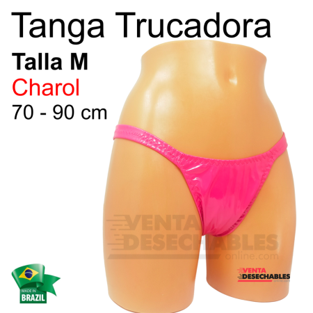 Tanga Trucadora Charol Rosa Chicle Talla  M - Ivete