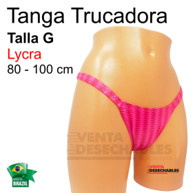 Tanga Trucadora Lycra Rosa Bicolor Talla G - Ivete
