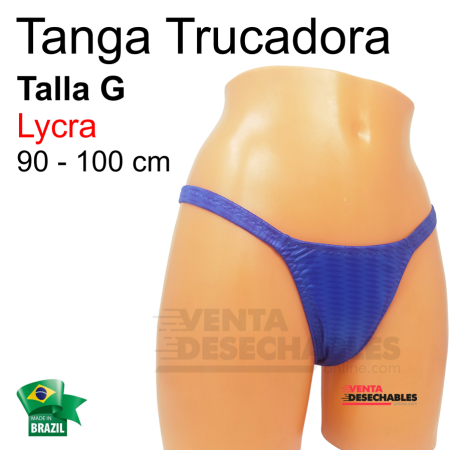 Tanga Trucadora Lycra Azul Bicolor Talla G - Ivete