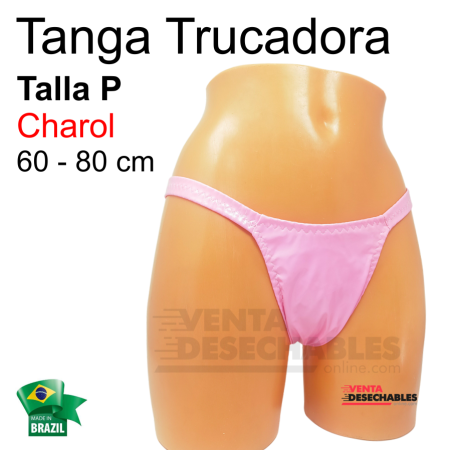 Tanga Trucadora Charol Rosa Palo Talla P