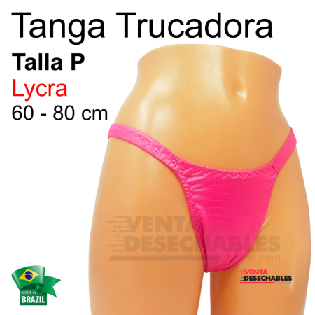 Tanga Trucadora Lycra Rosa Fuerte Estampada Talla P - Ivete