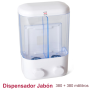 Dispensador Doble Jabón Pared - 2x380ml - Blanco